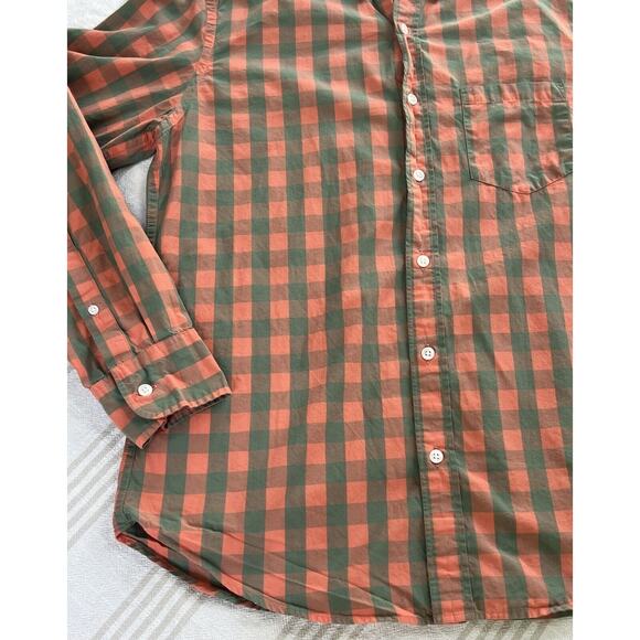 J Crew Shirt Mens Size M Pink Grey Gingham Plaid Checks Button Up Collar Pocket - Picture 15 of 16